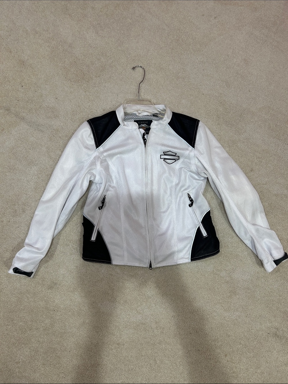 Harley-Davidson White & Black Women's Motorcycle Jacket